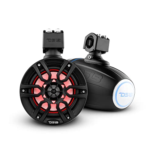 Image of DS18 Hydro NXL-X6TP /BK 6.5 inch Marine Water Resistant Wakeboard Tower Speakers with Integrated RGB LED Lights 300 Watts 4 ohms - Black (Pair) High Performance