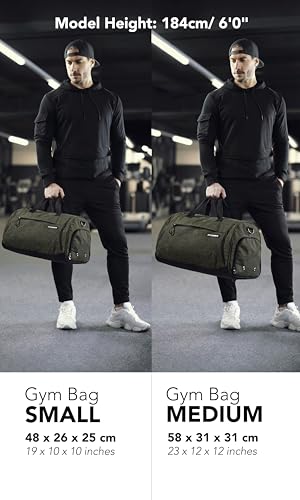 Fitgriff® Sports Gym Bag for Men and Women - with Shoe Compartment & Wet Pocket - Fitness Bag