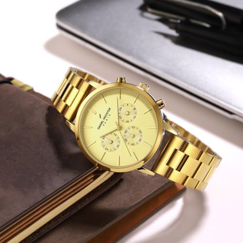 Image of Daniel Hechter Paris Wagram Collection Chronograph Watch for Men with Round Dial, Quartz Movement, Three Sub-Dials and Stainless Steel Strap - DHM1051