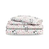 Berkshire Blanket Peanuts® Kids Sheet Set, Full Size - 4 Pieces, Peanuts® Mini Snoopy Spring Floral Happy Dance Soft Grey, Cute Character Snoopy Printed Soft Microfiber Bed Sheets