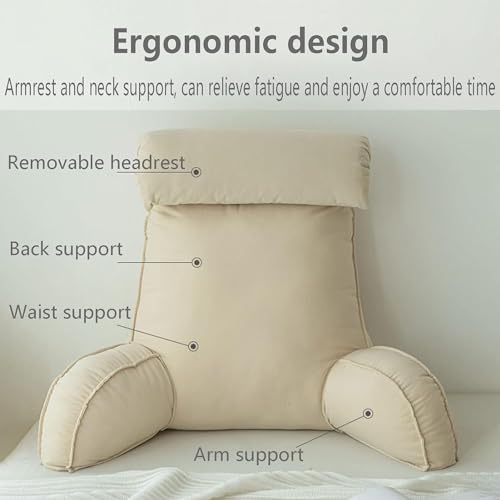 Coussin de dossier grand format pour lit et canapé gris clair