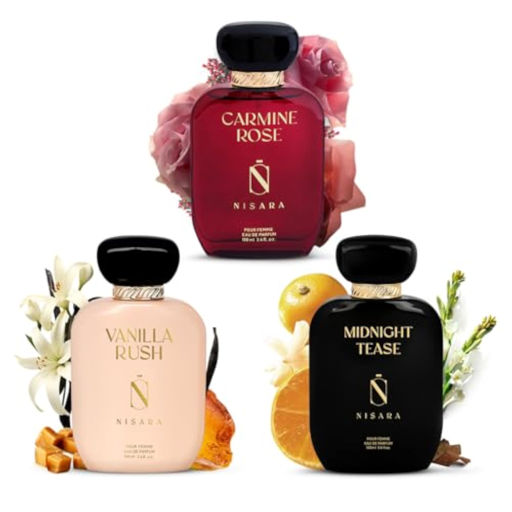 Carmine Rose, Vanilla Rush & Midnight Tease Eau De Parfum Set
