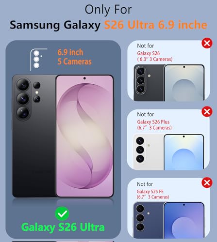 Image of FNTCASE for Samsung Galaxy S26 Ultra Case: Military Grade Drop Protection, 14ft Drop Tested, Screen Protector Included, Anti-Slip Anti-Fingerprint TPU Shockproof Phone Case Cover (Burgundy)