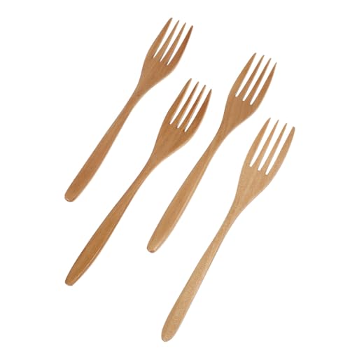 NAMOARLY 4pcs Japanese Wooden Fork Cooking Tools Pastry Fork Reusable Kitchen Flatware Forks Kitchen Utensils Kitchen Gadgets Kitchen Cookware Kitchen Cooking Tool - Fork Lotus Tree