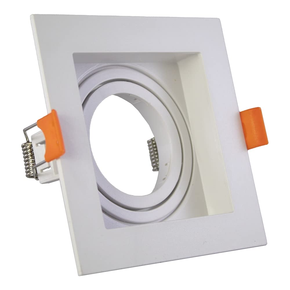 Support spot encastrable carré orientable brossé - Aluminium brossé