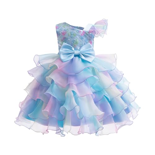 Girls One Shoulder Prom Gowns Birthday Part𝐲 Dresses Wedding Princess Dress Tiered Tulle Pageant Evening Gown3