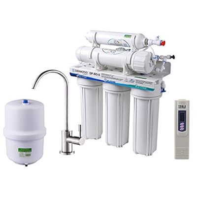 Reverse Osmosis System for Under Sink includes 5 Stage technology, Brushed Nickel Kithen Sink Faucet and High Capacity 80 GPD RO Water System