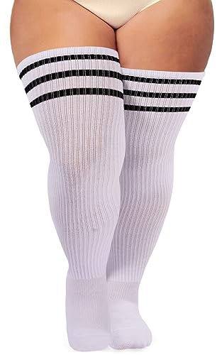 Image of Plus Size Thigh High Socks for Women Thick Thighs Cotton Knit Extra Long Over the Knee Leg Warmer