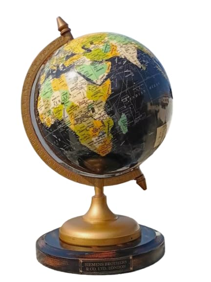 Globe vintage fait main en bois cadeau idéal pour bureau