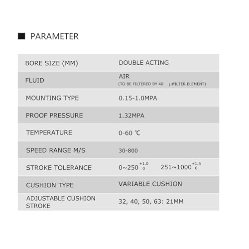 Cylindre pneumatique SC50 double effet en alliage d'aluminium course 50mm - 7