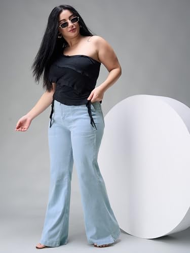Image of Miss Chase A+ Women's Bootcut High Rise Regular-Length Stretchable Denim Shaping Jeans