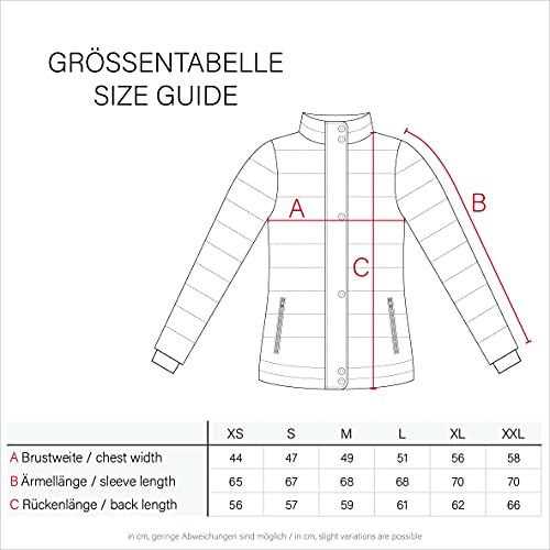 Navahoo Damen Übergangs Stepp Jacke mit Kapuze B348 [B348-Kimuk-Schwarz-Gr.L]
