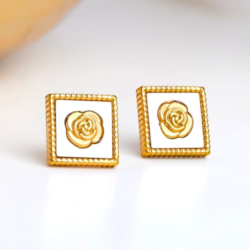 Image of Rubans Demi Fine Stainless Steel Stud Earrings Daily Gift for Women & Girls