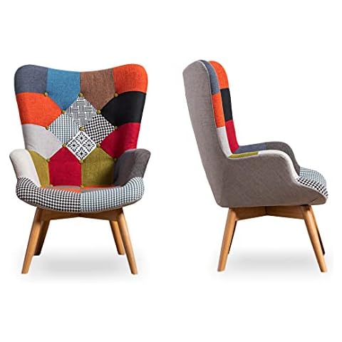 Life Interiors Harper Patchwork Arm Chair, Multicolour Cover
