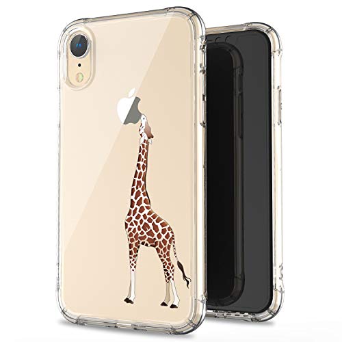 Jaholan Compatible Iphone Xr Case Clear Cute Amusing Whimsical Design Brown Eating Giraffe Flexible Bumper Tpu Soft Rubber Silicone Cover Phone Case For Iphone Xr 2018 6.1 Inch #TOP9