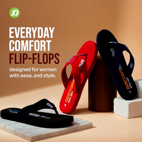Image of DOCTOR EXTRA SOFT Thong Arch Support Ortho Slippers for Women|Orthopedic Diabetic & Stylish|Lightweight Comfortable & Casual|Pregnancy Anti-Skid Bedroom Daily Use House Flip-Flops Ladies & Girls D-15