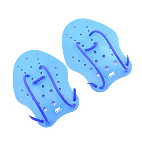 Peosaard Diving Hand Paddle, 1pair Swimming Hand Paddles Fins Power Training Gloves Paddles Hand Fin Diving for Kids Adults Blue
