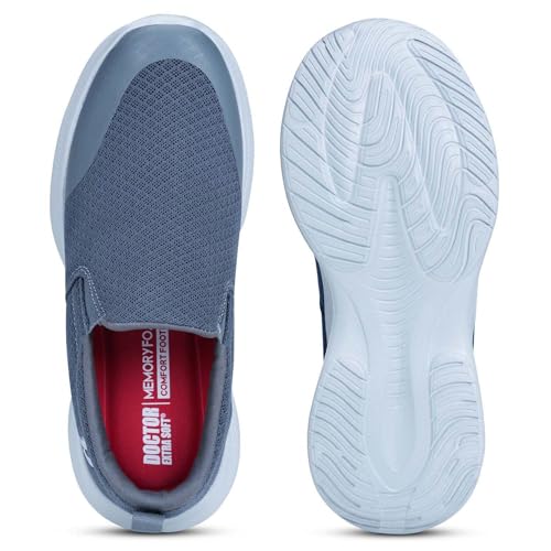 Image of DOCTOR EXTRA SOFT Men's Running & Walking Shoes| Lightweight Comfortable Slip-On Sports Sneakers, Memory Foam Cushion, Breathable Mesh, Anti-Slip Flexible Gym Training Gents Boys D-2011