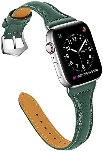 OULUCCI Leather Bands Compatible Apple Watch Bands For Women 38mm 40mm 41mm 42mm 44mm 45mm 46mm 49mm, Top Grain Leather Band Replacement Strap for