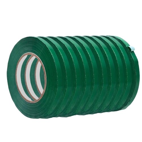 WOD Dark Green 10 Pack Poly Bag Sealer Tape - 3/8 inch x 180 yds. for Color Coding Age of Perishables, Food Storage, Pack,Aging and Sealing Meat, Candy, or Gifts BSTC22PVC