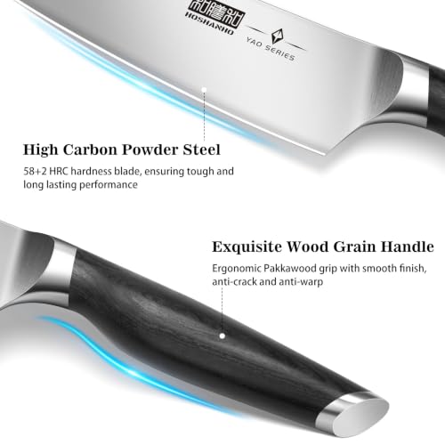 Image of HOSHANHO 8PCS Knife Set, Razor Sharp Japanese Kitchen Knife Set with Block