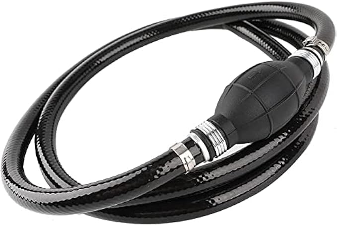 Marine Fuel Line 3/8 Inch 6FT with Primer Bulb Steel Hose Clamps, Universal 3/8" Boat Fuel Line Assembly Kit Compatible with Yamaha Outboard RVs Tractors Caravans Boats Fuel Line