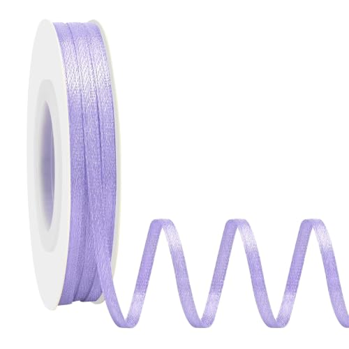 Simplegoal Double Face Light Purple Satin Ribbon 1/8 Inch X 50 Yards Polyester Light Purple Ribbons for Gift Wrapping Fabric Ribbon for Crafts Flower Bouquet Sewing Arts Wedding Party Decoration