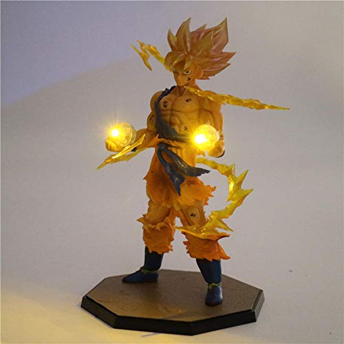 Yvonnezhang Anime Dragon Ball Z Son Goku Luz LED Super Saiyan PVC Figura de acción de colección Modelo Toy Night Light para niños Regalo lámpara Decor 1