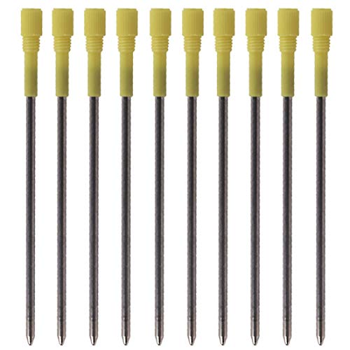 10 Pack Ball Point Pen Refills, Medium Point, Black Ink (Black 3.2inch)