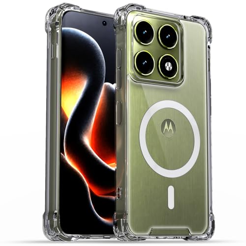 Image of Pikkme Back Cover for Motorola Moto Edge 70 Pro 5G Mag-Safe Shockproof PC + TPU | Protective Case Magnetic Support | Bumper Case (Transparent Mag-Safe)