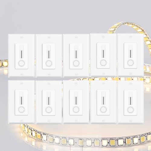 Greencycle 60W 24V LED Driver and Dimmer Switch 10PCS,Compatible with Only 24VDC LED Strip Lights and Fixtures,Single Integrated Unit, Converts 120V AC to 24V DC, Neutral Wire Required, ETL
