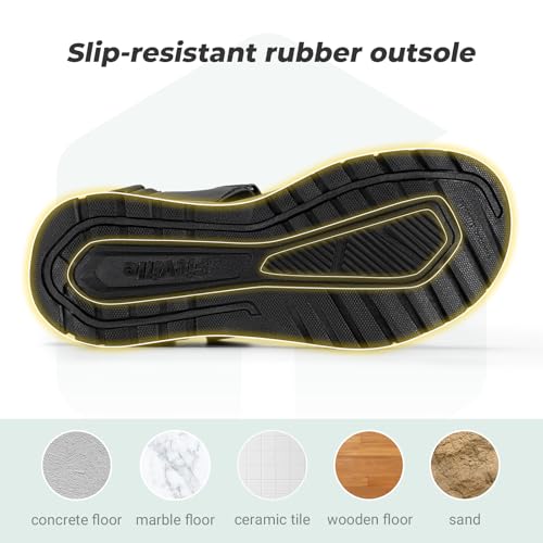 Image of FitVille Wide Sandals for Men With Arch Support Orthopedic Comfortable Summer Men's Wide Sandals for Plantar Fasciitis & Swollen Feet Breathable Outdoor Recovery Athletic Walking Sandal for Man