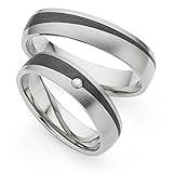 123traumringe Trauringe/Eheringe aus Titan/Carbon in Juwelier-Qualität (Brillant/Gravur/Ringmaßband/Etui)
