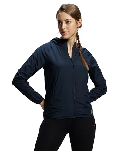 Image of Jockey MW50 Women's Microfiber Fabric Relaxed Fit Raglan Styled Water Resistant Hoodie Jacket with Stay Dry Treatment