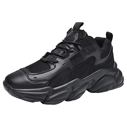 ANUFER Mens PU Sport Shoes Fashion Chunky Sneakers Height Increasing Trainers