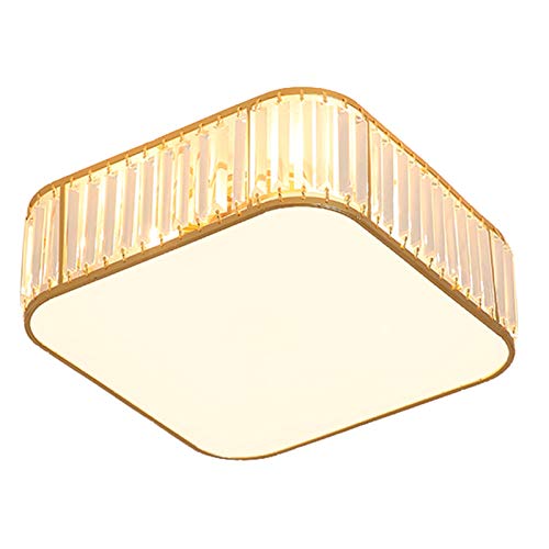 Plafonnier LED cristal encastrable doré 55cm pour un éclairage éclatant