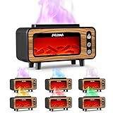 Vusddy Difusor de aroma de llama, humidificador de fuego de 200 ml, 7 colores de luz, humidificador para el hogar, la oficina y el yoga, apagado automático sin agua, diseño realista de chimenea