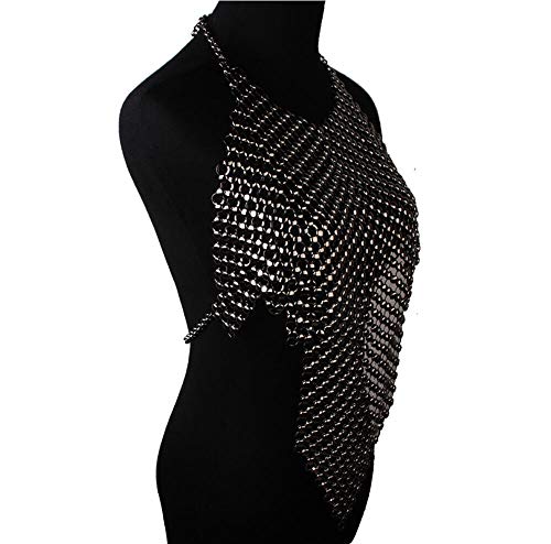 Frauen Sehen Durch Ärmellose Halter Top-Metal-Pailletten Backless Vest Bluse Hauts Clubwear Party Wear Beachwear… – Bild 3