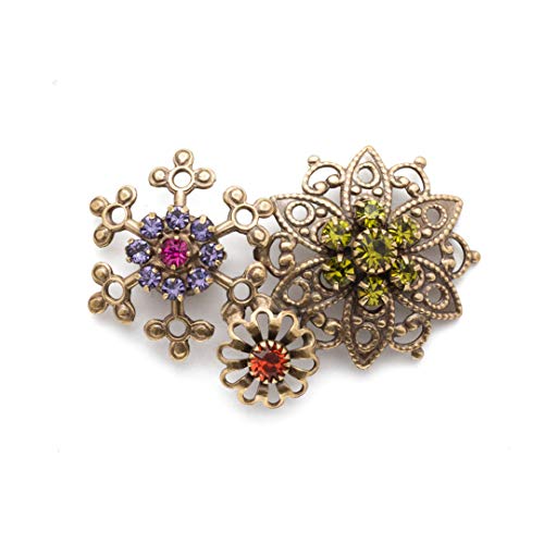 Sorrelli Magnetic Charm, Gloria Finish, Multicolored/Antique Gold-Tone