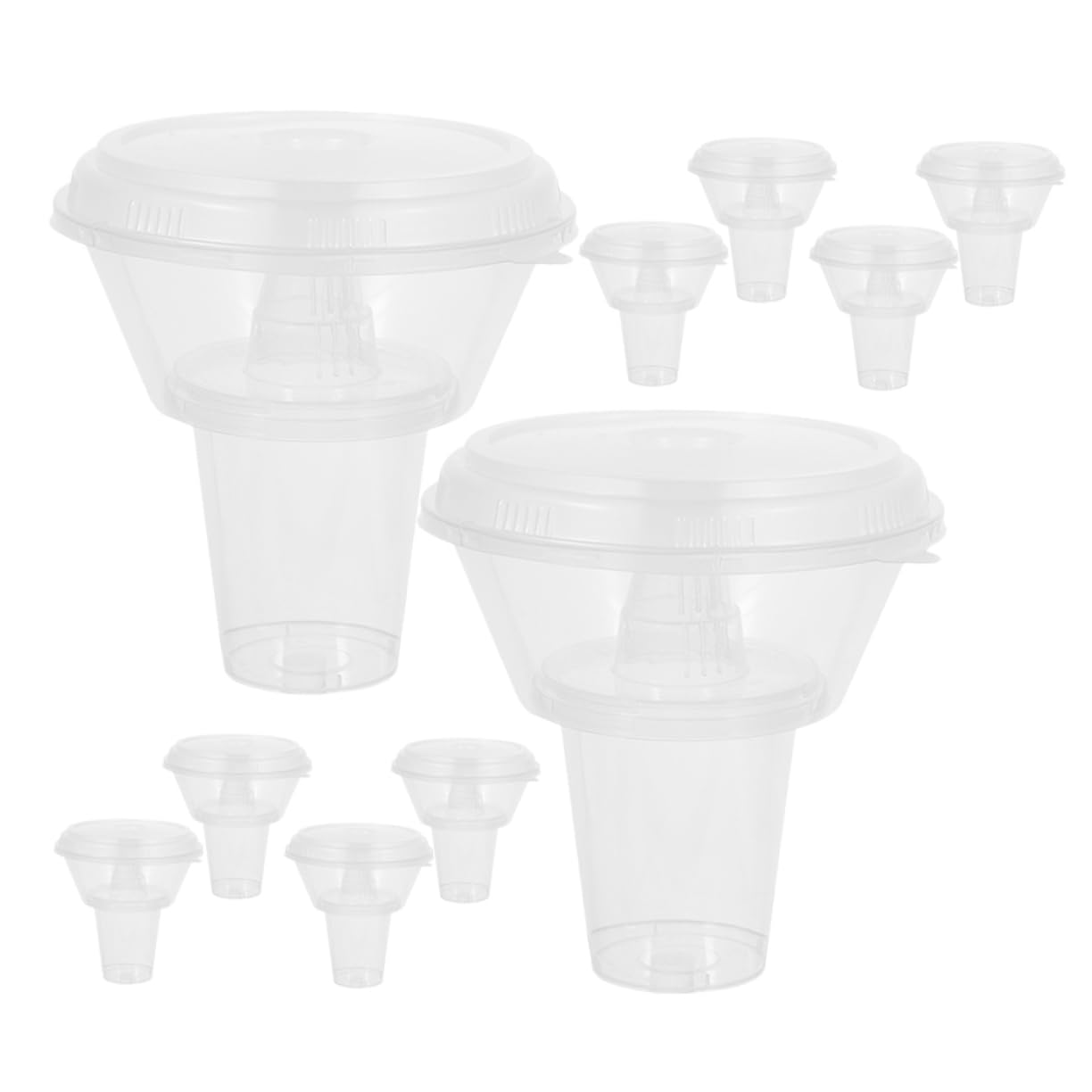 SOESFOUFU 10Sets Convenient Beverage Cup and Combined Food Bowl with Lid for Outdoor Snacking Drinking Cups for Drinks and Fries Holder Creative Hot Pot Snack Bowl Cup