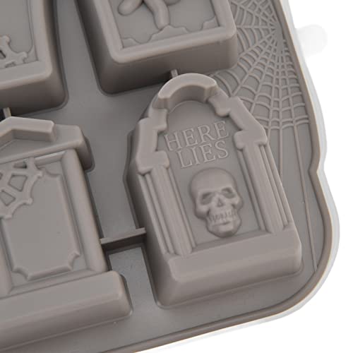 Molde para hielo 6 cavidades silicona gris Halloween miniatura 6