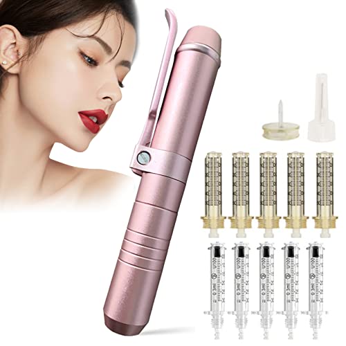 2 en 1 Hyaluron Pen, Elevado Presión Hyaluron Pen con 10 Pcs Cabeza Ampollas y Distribuidor, No...