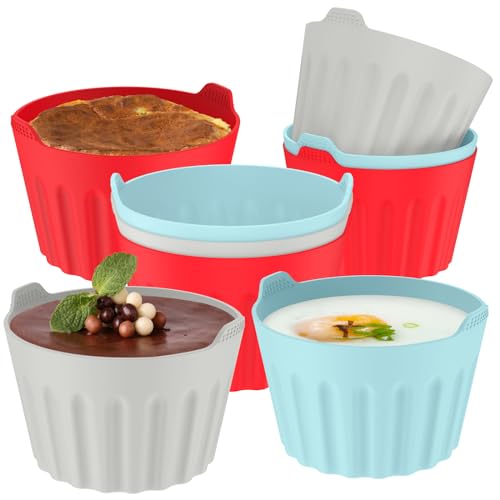 KTZCTPCA 9Pcs Silicone Air Fryer Egg Mold, Reusable Nonstick Egg Bites Pan Alternative, Egg Boiler Mold Cup, BPA Free, Dishwasher Safe Poached Egg Cups for Microwave Air Fryer Stovetop Egg Cooking