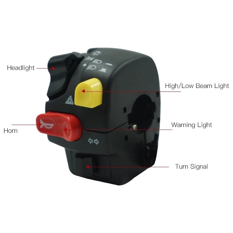 Motociclo Interruttore Gruppo Interruttore Manubrio Faro Avvisatore Di Sorpasso Faro Avvisatore Acustico Pulsante Luminoso Adatto Per Yamaha(Whole set)