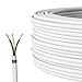 Produktbild Textilkabel für Lampe, Textilummanteltes Rundkabel, dreiadrig 3x0,75mm², Weiß - Meterware, Preis pro Meter