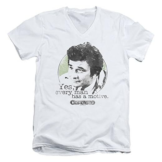 Sons of Gotham Columbo Motive Men's V-Neck T-Shirt Men's V-Neck T-Shirt/L/White