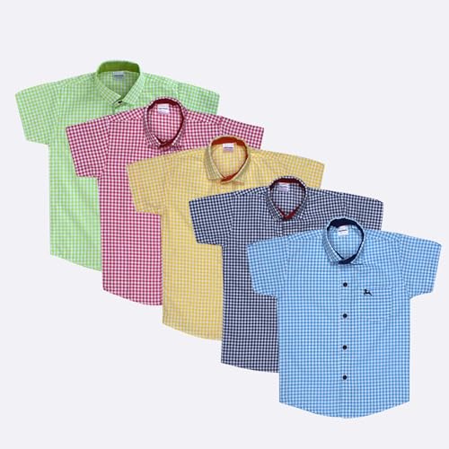Image of superminis Boy's Cotton Regular Fit, Half Sleeves, Collared Neck, Printed Shirts for Casual Wear