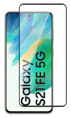 Image of Tempered Glass Screen Protector Compatible for Samsung Galaxy S21FE 5G with Edge to Edge Coverage and Easy Installation Kit, Pack of 1, Black