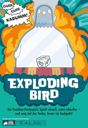Exploding Kittens, Exploding Bird Party Game, 3+ Players, from 7+ Years, 10 Minutes, German, Multicoloured, 25.4 cm x 22.8 cm x 0.1 cm - Image 2