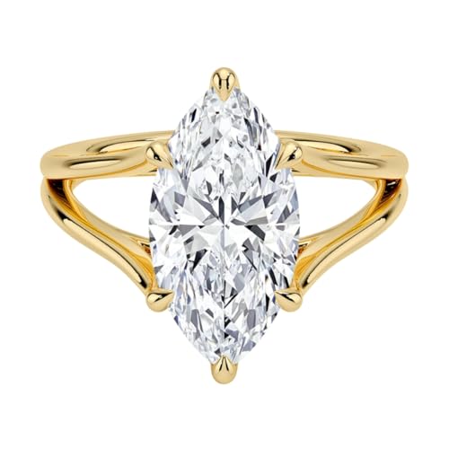 3 Ct Moissanite Engagement Ring Sterling Silver &10K 14K 18K Solid Gold Split Shank Moissanite Ring Christmas Gift for Women